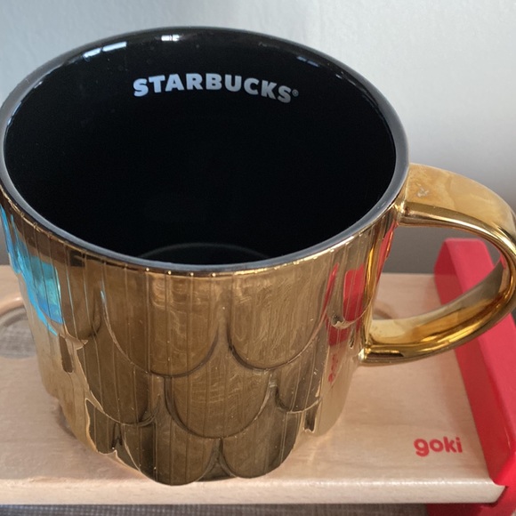 2019 Starbucks Gold Scalloped Mermaid Scales Coffee/ Tea Mug - Picture 2 of 9